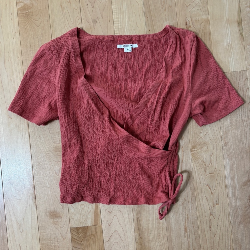 O'Neill Wrap Blouse in Rusty Rose Colour